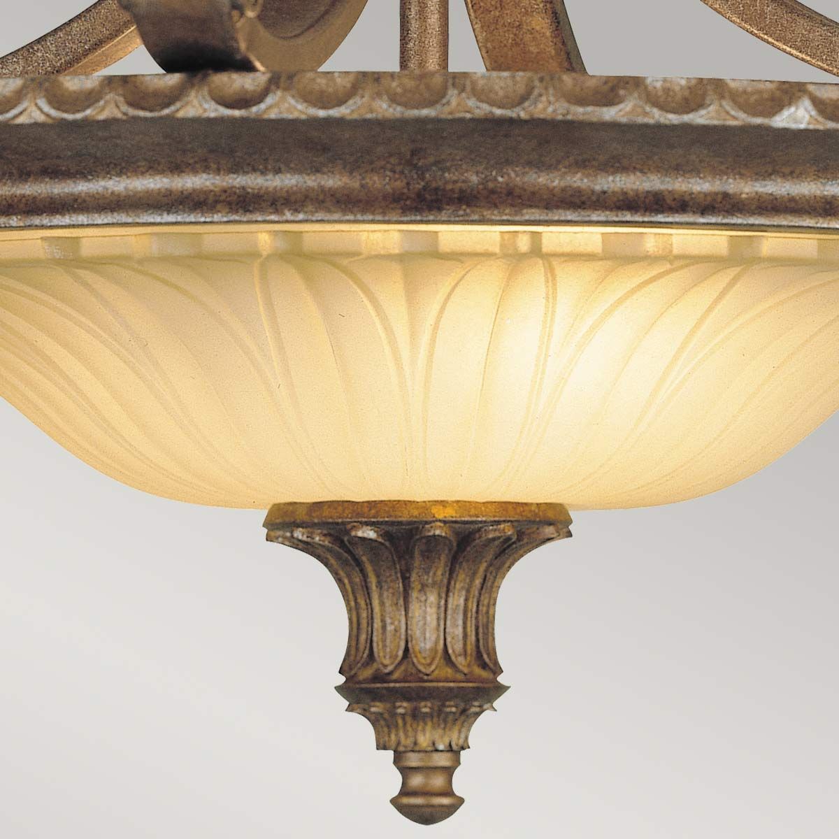 Stirling Castle Bronze and Amber Gothic Ceiling Light