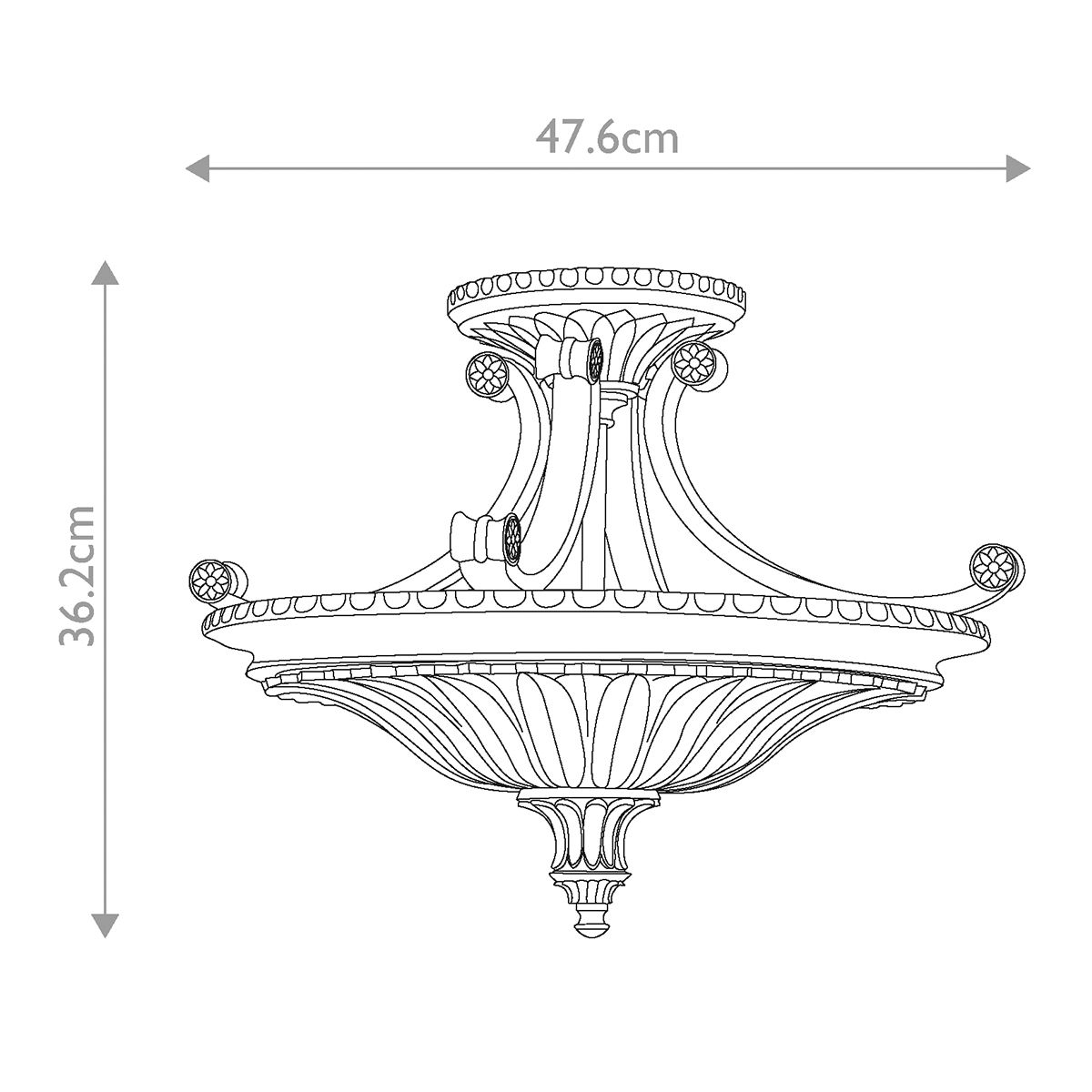 Stirling Castle Bronze and Amber Gothic Ceiling Light