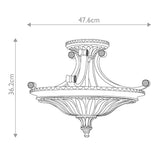 Stirling Castle Bronze and Amber Gothic Ceiling Light