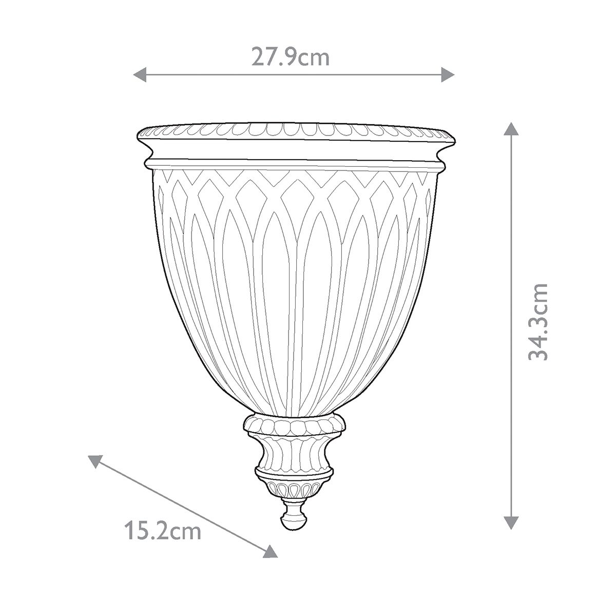 Medieval-Inspired British Bronze Wall Sconce with Gothic Amber Glass