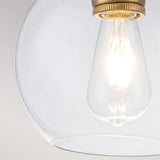 Burnished Brass Tabby Globe Pendant Light