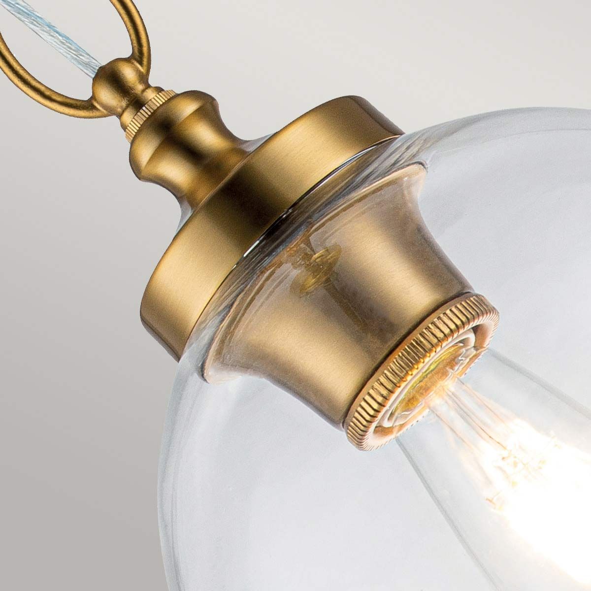 Burnished Brass Tabby Globe Pendant Light