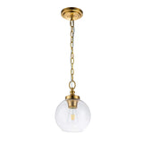 Burnished Brass Tabby Globe Pendant Light