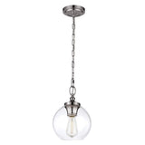 Elegant Glass Globe Pendant Light with Polished Nickel Finish