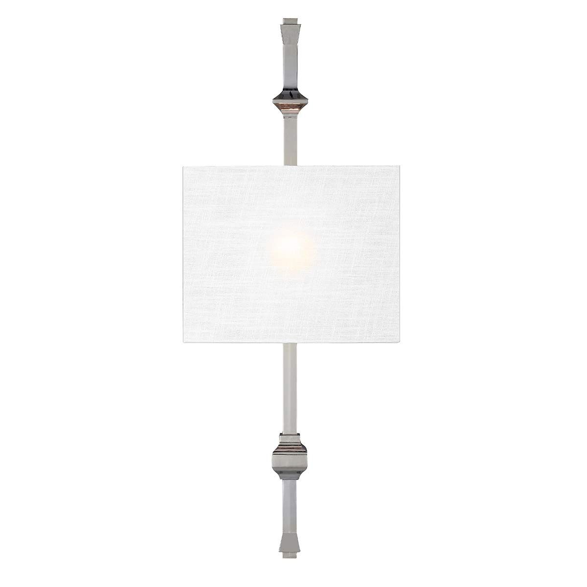 Teva Polished Nickel Wall Sconce with White Silk Shade
