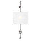 Teva Polished Nickel Wall Sconce with White Silk Shade