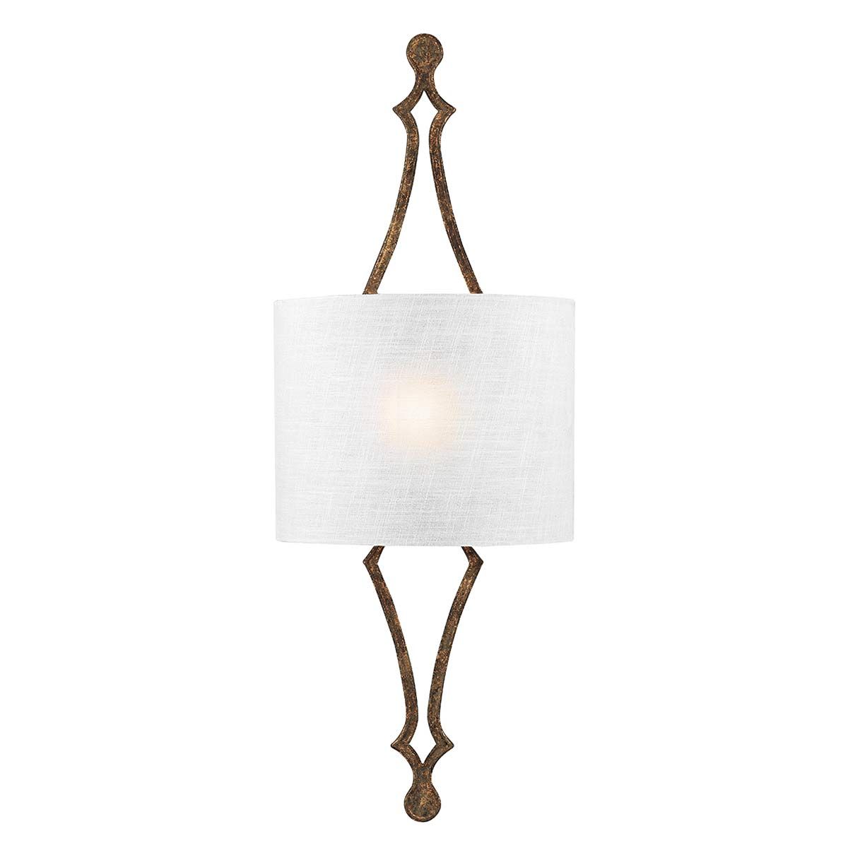 Tilling Single Light Wall Fixture - Weathered Iron and Distressed Gold Leaf Finish