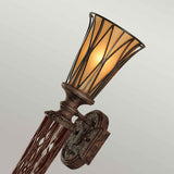 Elegant Gold-Finished Oriental Wall Lantern with Amber Glass Shade