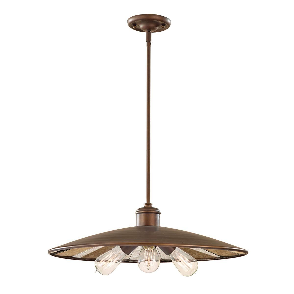 Vintage Industrial Triple Pendant Light in Astral Bronze