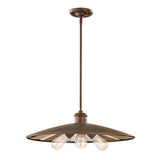 Vintage Industrial Triple Pendant Light in Astral Bronze
