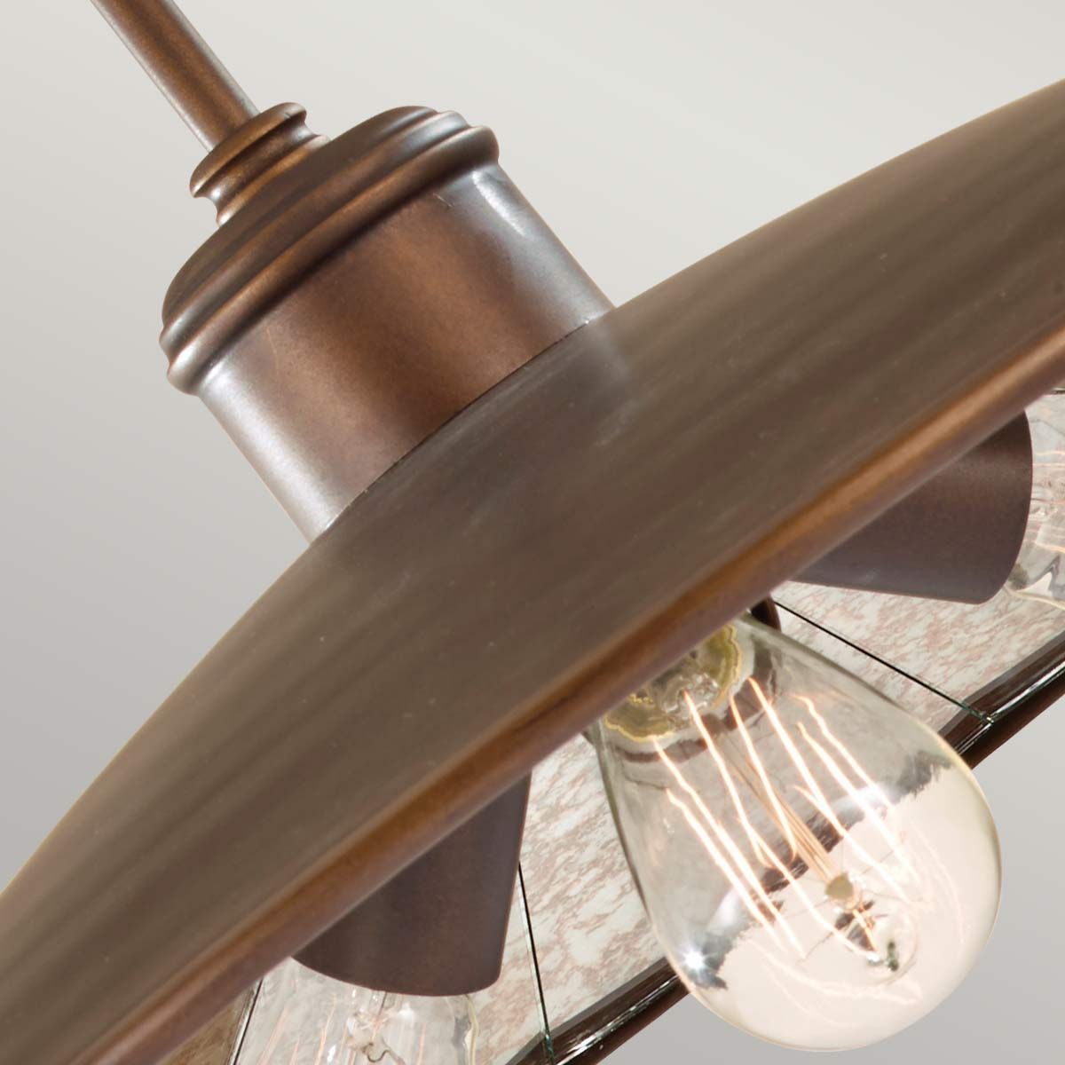 Vintage Industrial Triple Pendant Light in Astral Bronze
