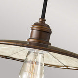 Vintage Industrial Pendant Light with Astral Bronze Finish and Reflector Disk