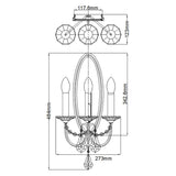 Valentina 3-Light Elegant Wall Sconce in Oxidized Bronze