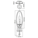 Valentina 1-Light Oxidized Bronze Crystal Wall Sconce