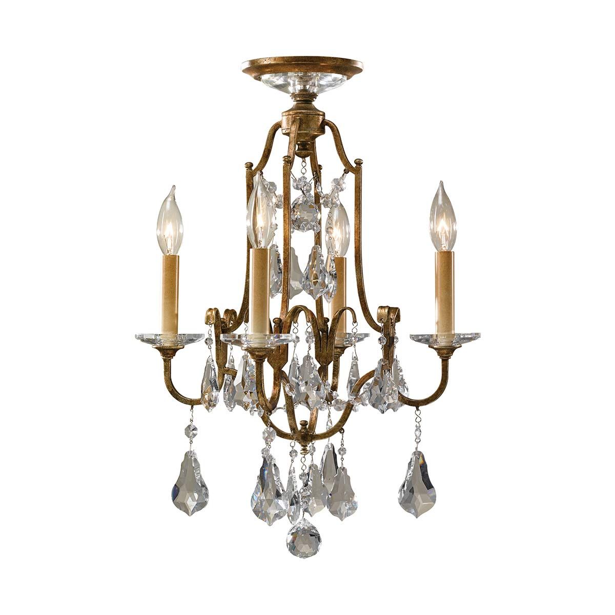 Vintage Elegance: Valentina French Crystal Chandelier, 4-Light