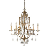 Valentina 6-Light Classic Chandelier in Oxidized Bronze with Crystal Accents