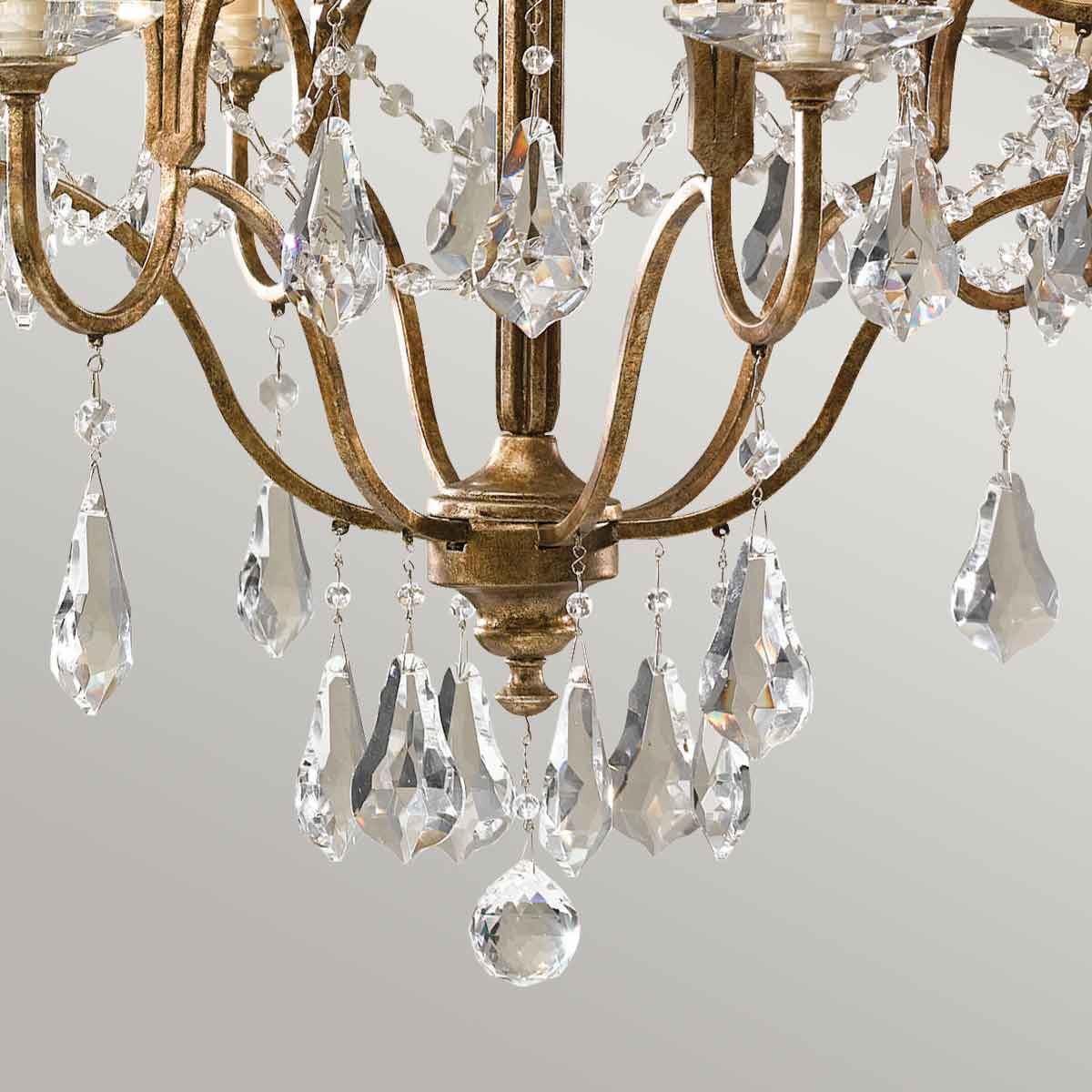Valentina 6-Light Classic Chandelier in Oxidized Bronze with Crystal Accents