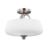 Satin Nickel Vintner 3-Light Semi-Flush Ceiling Fixture