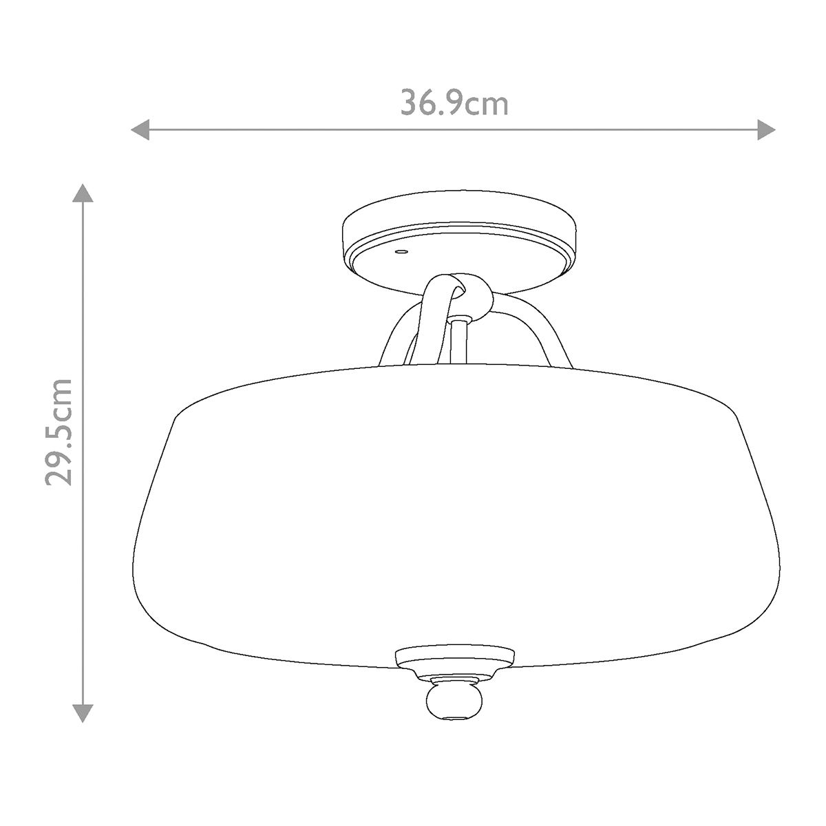 Satin Nickel Vintner 3-Light Semi-Flush Ceiling Fixture