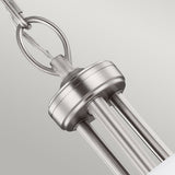 Elegant Opal Etched 3-Light Chandelier in Satin Nickel