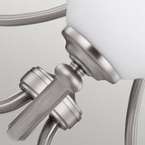 Elegant Opal Etched 3-Light Chandelier in Satin Nickel