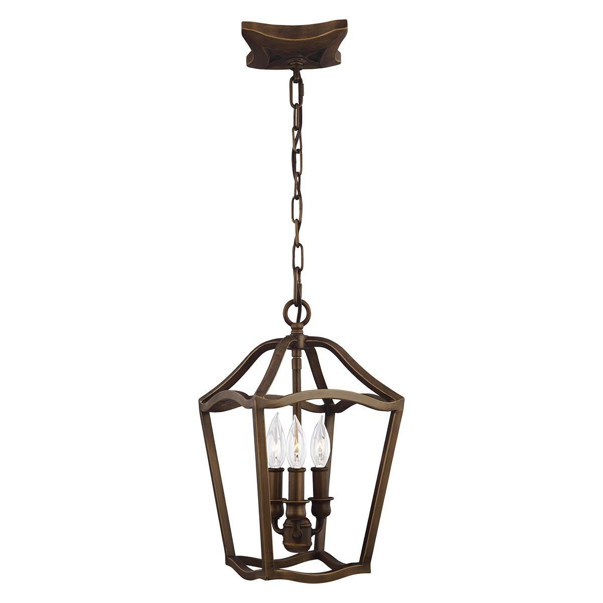 Yarmouth Painted Aged Brass 3-Light Interior Pendant