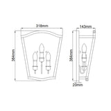 Yarmouth Trio Aged Brass Lantern Wall Light