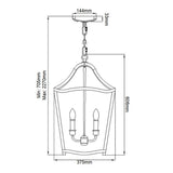 Yarmouth Painted Brass 4-Light Interior Pendant