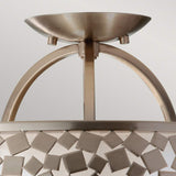 Elegant Mosaic Brushed Steel Ceiling Light with Unique Metal Design