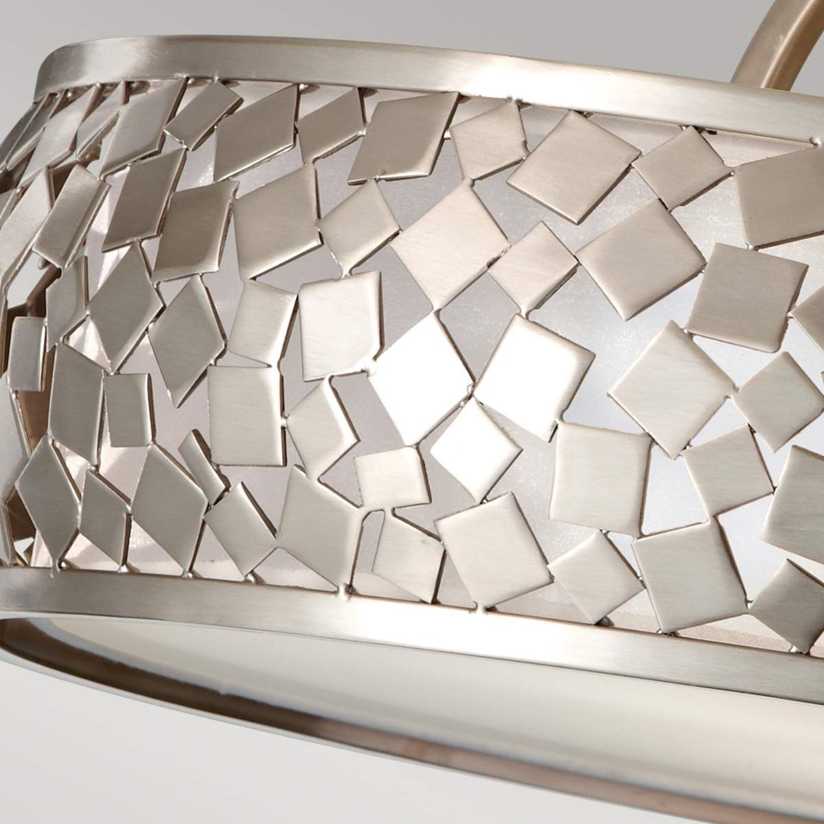 Elegant Mosaic Brushed Steel Ceiling Light with Unique Metal Design
