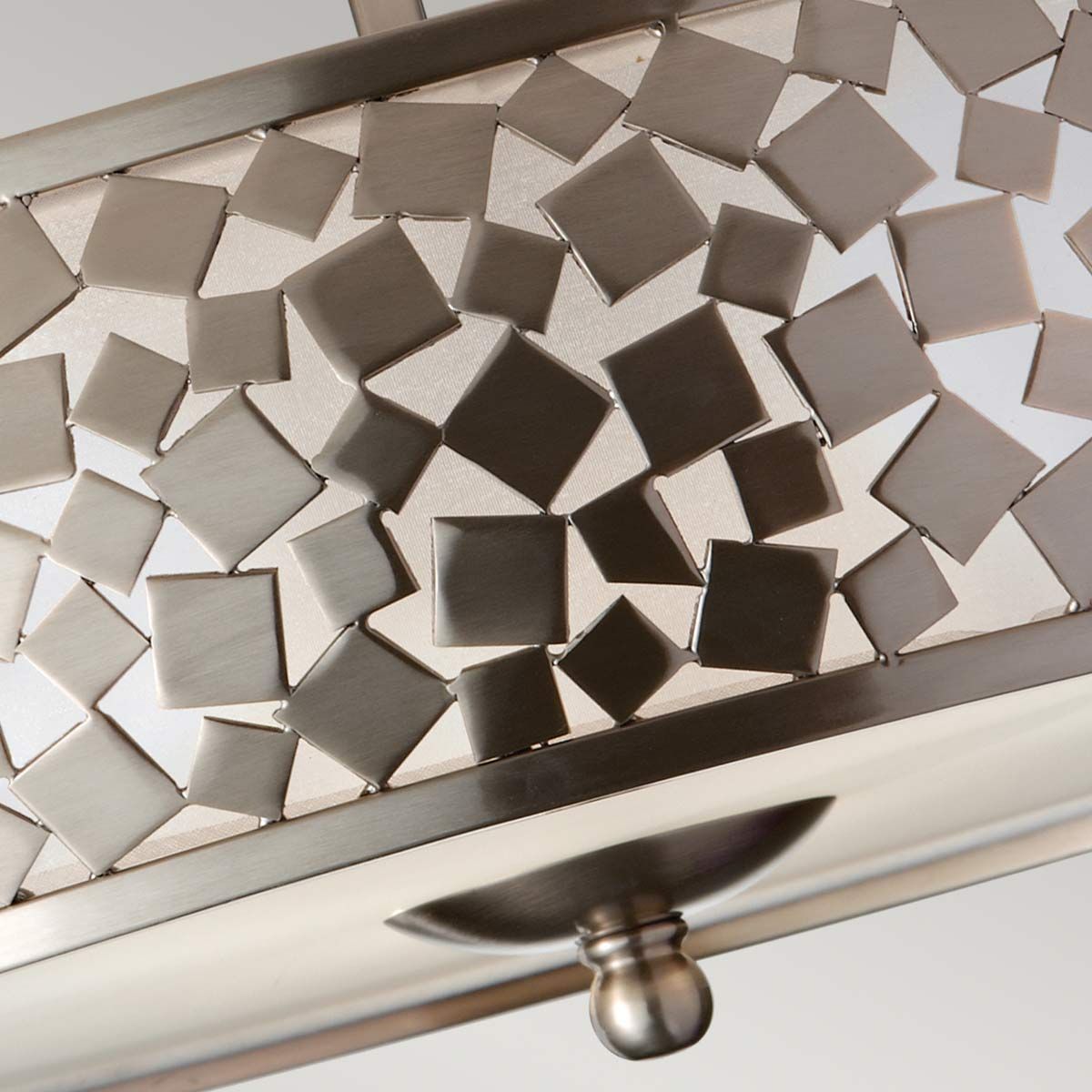 Elegant Mosaic Brushed Steel Ceiling Light with Unique Metal Design