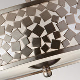 Elegant Mosaic Brushed Steel Ceiling Light with Unique Metal Design