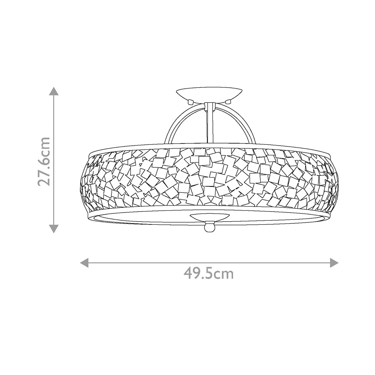 Elegant Mosaic Brushed Steel Ceiling Light with Unique Metal Design