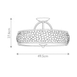 Elegant Mosaic Brushed Steel Ceiling Light with Unique Metal Design