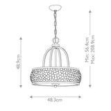 Contemporary Brushed Steel Chandelier with Hand-Welded Cut Metal and Glass Diffuser Design