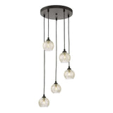Federico 5 Light Cluster Pendant Matt Black Frame Only