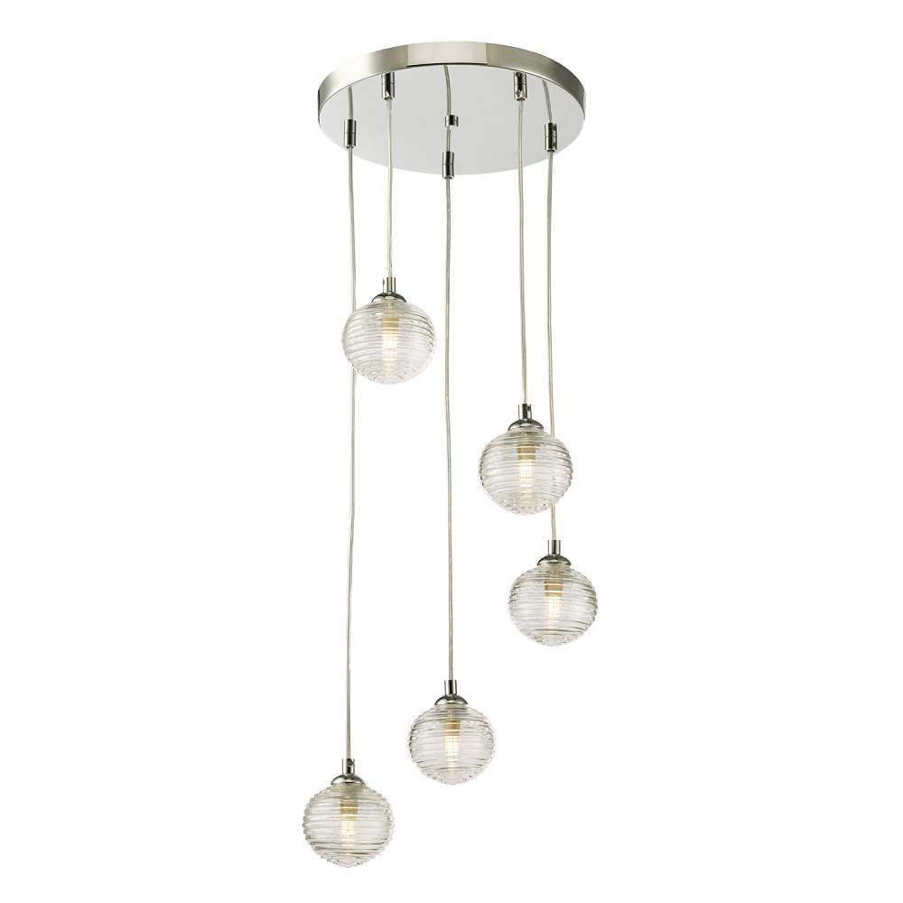 Federico 5 Light Cluster Pendant Polished Chrome Frame Only