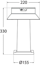 Felice 400 Solar LED 280lm 4000K, Solar Bollard, Black/Opal