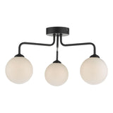 Feya 3 Light Semi Flush Matt Black Frame Only