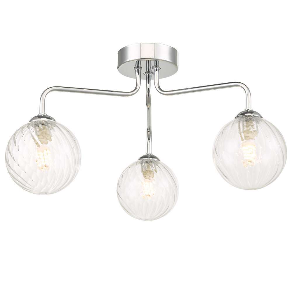 Feya 3 Light Semi Flush Polished Chrome Frame Only