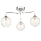 Feya 3 Light Semi Flush Polished Chrome Frame Only