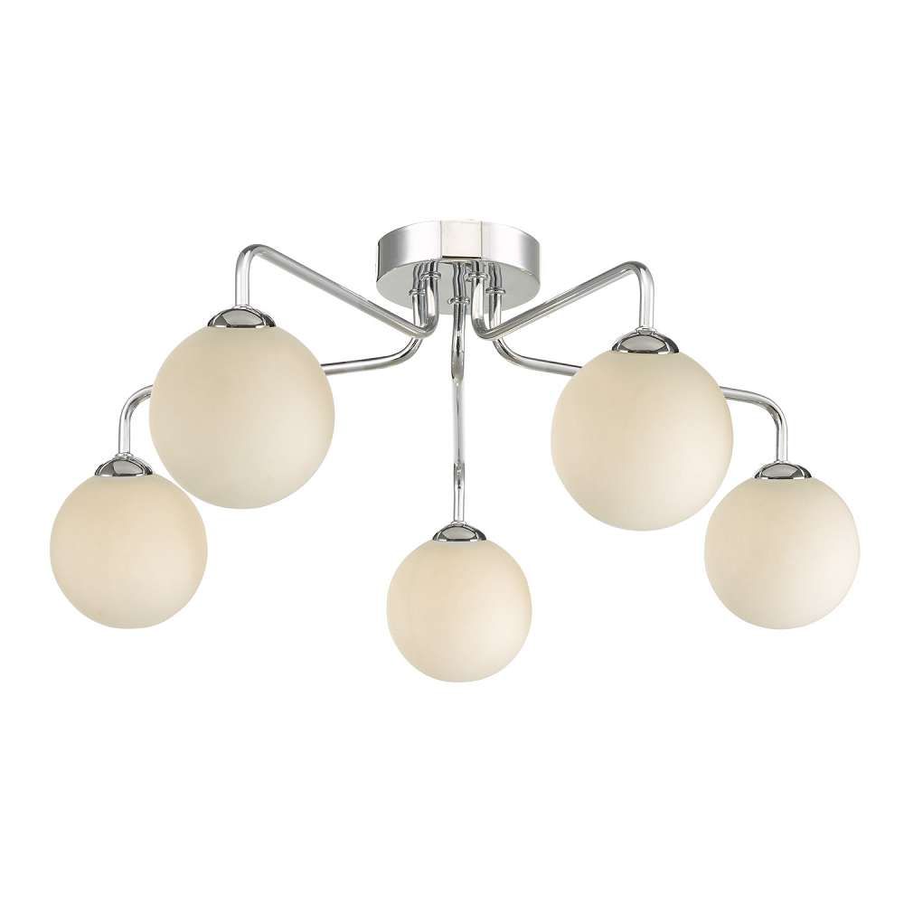 Feya 5 Light Semi Flush Polished Chrome Frame Only
