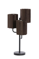 Velvet Harmony Table Lamp, 3 Light, 34x61 cm, Dark Brown with Matte Black Accents