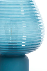 LED Glass Table Lamp Ø22x27 cm Alenna in Petrol Blue