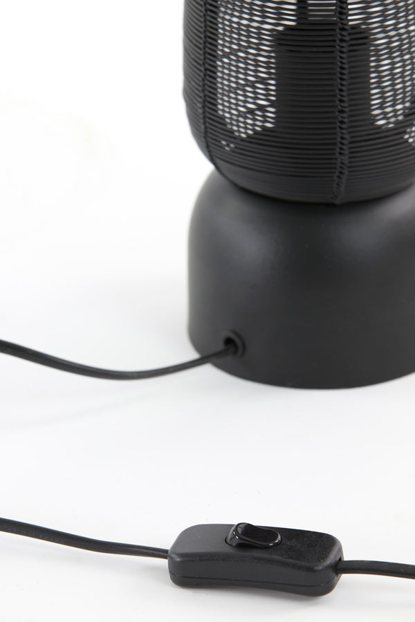 Elegant Black Table Lamp 11x39.5 cm - Lezuza Matte Finish