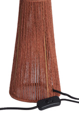 Brick Red Jute Table Lamp - Diameter 30cm, Height 47cm (Model: Fugia)