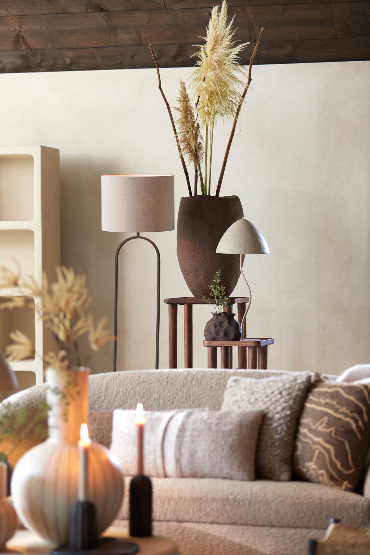 Elimo Matte Light Grey Table Lamp - 25x67 cm