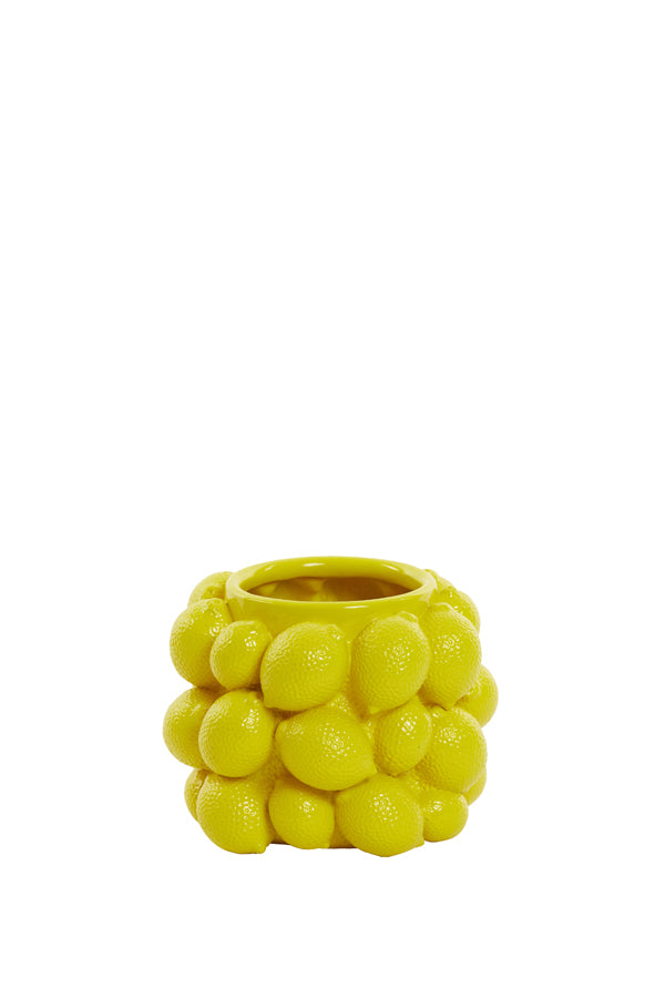 Sunburst Yellow Artisanal Vase 17.5x14 cm Accent