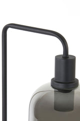 Elegant Black and Smoked Glass Table Lamp 26x20x60 cm
