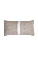 Rectangular Beige & White Levis Cushion 60x30 cm